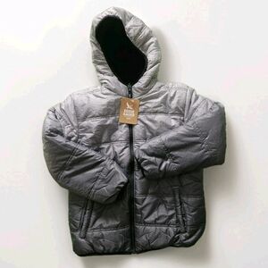 Eddie Bauer Gray Hooded Puffer Jacket